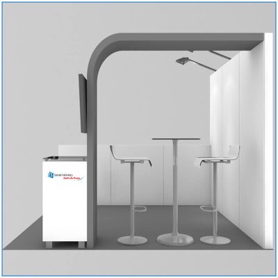 10x10 Trade Show Booth Rental - Package 100 - Side View - Rendering - LV Exhibit Rentals