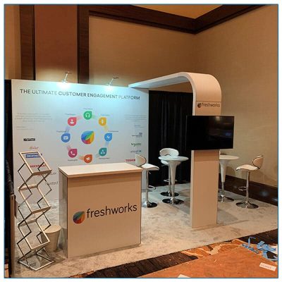 10x10 Freshworks - Variation of Trade Show Booth Rental Package 100 - LV Exhibit Rentals in Las Vegas