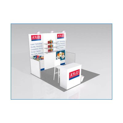 10x10 Package 103 - Angle View - Trade Show Booth Rental Las Vegas - LV Exhibit Rentals