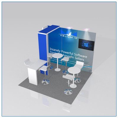 10x10 Trade Show Booth Rental Package 109 - Angle View - LV Exhibit Rentals in Las Vegas