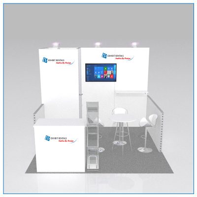 10x10 Trade Show Booth Rental Package 108A - Front View - LV Exhibit Rentals in Las Vegas