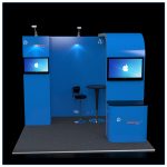 10x10 Trade Show Booth Rental Package 110 - Front View - LV Exhibit Rentals in Las Vegas
