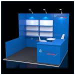 10x10 Trade Show Booth Rental Package 113 - Angle View - LV Exhibit Rentals in Las Vegas