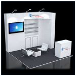 10x10 Trade Show Booth Rental Package 114 - Angle View - LV Exhibit Rentals in Las Vegas