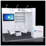 10x10 Trade Show Booth Rental Package 114 - Front View - LV Exhibit Rentals in Las Vegas