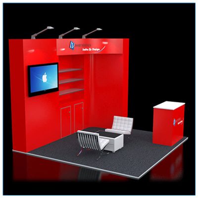 10x10 Trade Show Booth Rental Package 114 - Side View - LV Exhibit Rentals in Las Vegas
