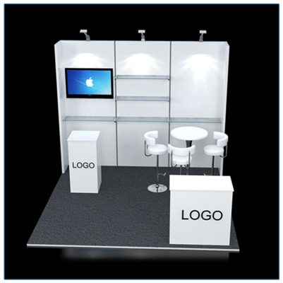 10x10 Trade Show Booth Rental Package 120 - front view - LV Exhibit Rentals in Las Vegas