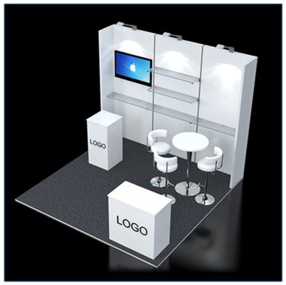 10x10 Trade Show Booth Rental Package 120 - top-down view - LV Exhibit Rentals in Las Vegas