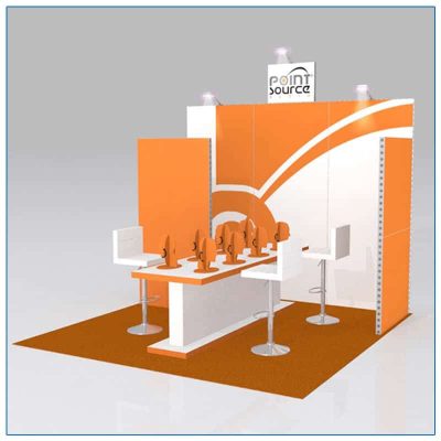 10x10 Trade Show Booth Rental Package 121 - Angle View - LV Exhibit Rentals in Las Vegas
