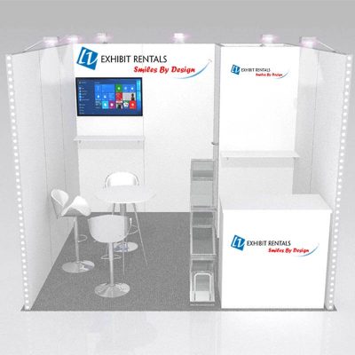 10x10 Trade Show Booth Rental Package 122 - Front View - LV Exhibit Rentals in Las Vegas