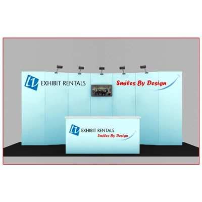 10x20 Trade Show Booth Rental Package 200 - Front View - LV Exhibit Rentals in Las Vegas