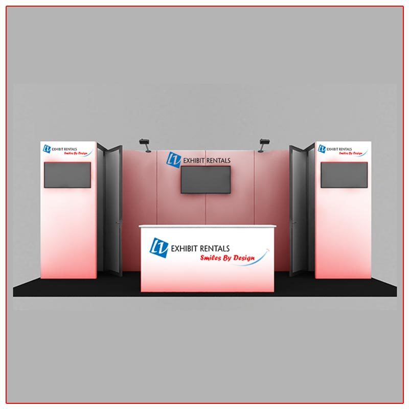 10x20 Trade Show Booth Rental Package 201 Front View - LV Exhibit Rentals in Las Vegas