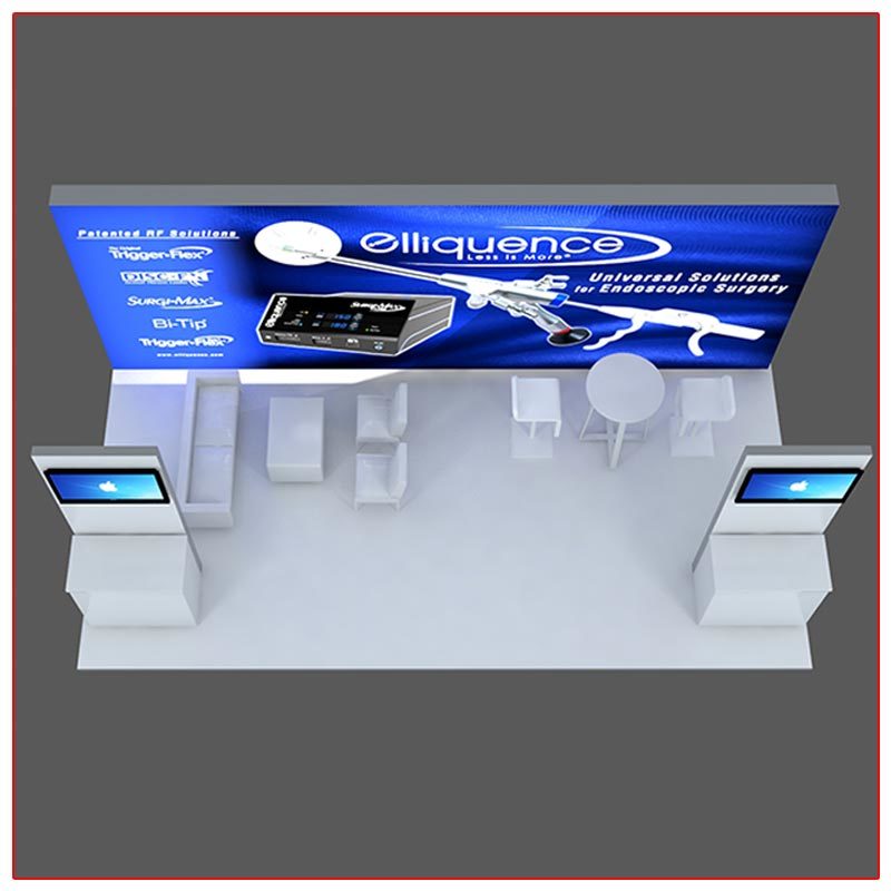 10x20 Trade Show Booth Rental Package 202 - Top-Down View - LV Exhibit Rentals in Las Vegas