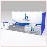 10x20 Trade Show Booth Rental Package 203 - Angle View - LV Exhibit Rentals in Las Vegas