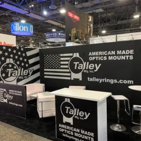 10x20 Trade Show Booth Rental Package 203 Variation - Talley Manufacturing - Shot Show 2020 - LV Exhibit Rentals in Las Vegas