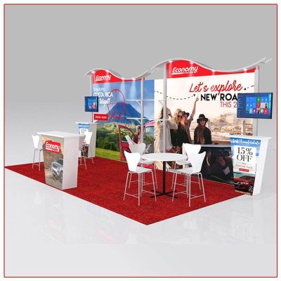 10x20 Trade Show Booth Rental Package 206 - Angle View - LV Exhibit Rentals in Las Vegas