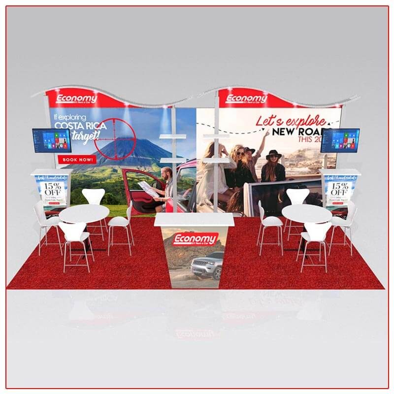 10x20 Trade Show Booth Rental Package 206 - Front View - LV Exhibit Rentals in Las Vegas