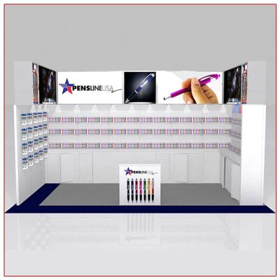 10x20 Trade Show Booth Rental Package 207 - Front View - LV Exhibit Rentals in Las Vegas