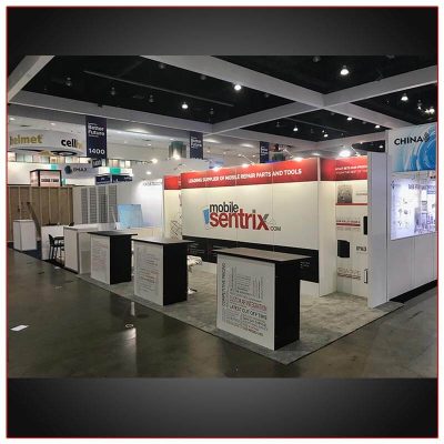 10x20 Trade Show Booth Rental Package 212 Angle View - LV Exhibit Rentals in Las Vegas