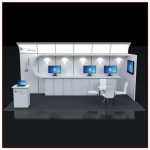 10x20 Trade Show Booth Rental Package 223 Front View - LV Exhibit Rentals in Las Vegas