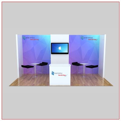 10x20 Trade Show Booth Rental Package 225 Front View - LV Exhibit Rentals in Las Vegas
