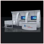 10x20 Trade Show Booth Rental Package 233 Front Angle View - LV Exhibit Rentals in Las Vegas