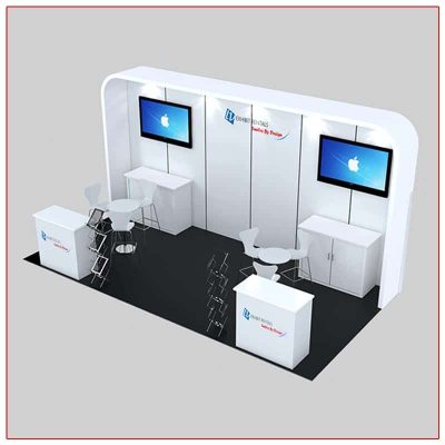 10x20 Trade Show Booth Rental Package 235A Angle View - LV Exhibit Rentals in Las Vegas