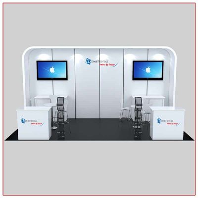 10x20 Trade Show Booth Rental Package 235A Front View - LV Exhibit Rentals in Las Vegas