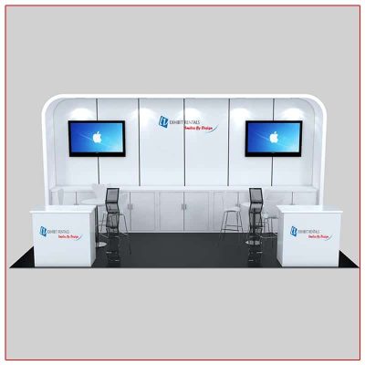 10x20 Trade Show Booth Rental Package 235B Front View - LV Exhibit Rentals in Las Vegas