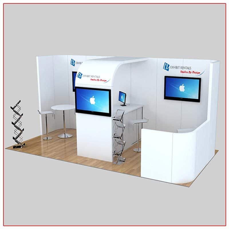 10x20 Trade Show Booth Rental Package 237 Front Angle View - LV Exhibit Rentals in Las Vegas
