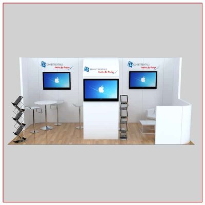 10x20 Trade Show Booth Rental Package 237 Front View - LV Exhibit Rentals in Las Vegas