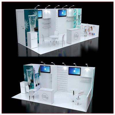 10x20 Trade Show Booth Rental Package 238 Angle Views - LV Exhibit Rentals in Las Vegas