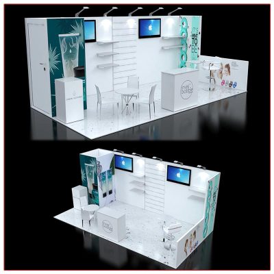 10x20 Trade Show Booth Rental Package 238A Angle Views - LV Exhibit Rentals in Las Vegas