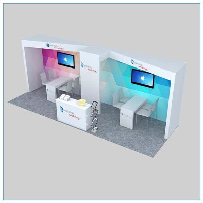 10x30 Trade Show Booth Rental Package 303 Angle View - LV Exhibit Rentals in Las Vegas