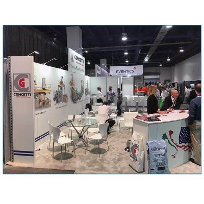 Concetti - 10x30 Trade Show Booth Rental Package 300 - Side View - LV Exhibit Rentals in Las Vegas
