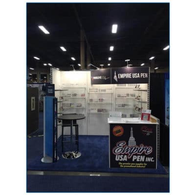 Empire USA Pen - 10x10 Trade Show Booth Rental Package 118 - Front View - LV Exhibit Rentals in Las Vegas