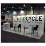 LCD Cycle - 10x20 Trade Show Booth Rental Package 210 Angle View- LV Exhibit Rentals in Las Vegas