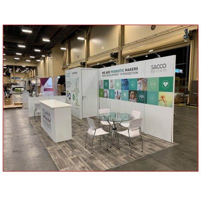 Sacco System - 10x20 Trade Show Rental Package 213 Side View - LV Exhibit Rentals in Las Vegas