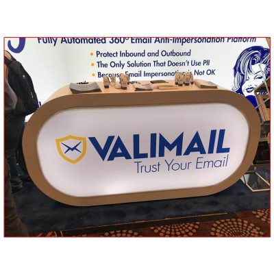 Valimail - 10x20 Trade Show Booth Rental Package 205 - Custom Lightbox Reception Counter - LV Exhibit Rentals in Las Vegas