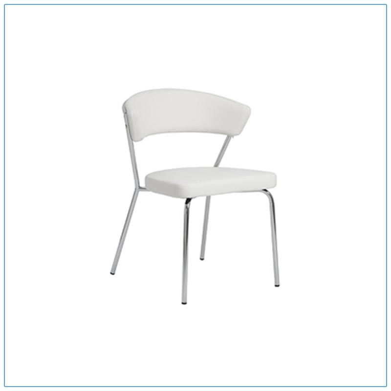 Draco Chairs - White with Steel Frame - LV Exhibit Rentals in Las Vegas