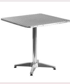 Dylan Cafe Table - Square Stainless Steel - LV Exhibit Rentals in Las Vegas