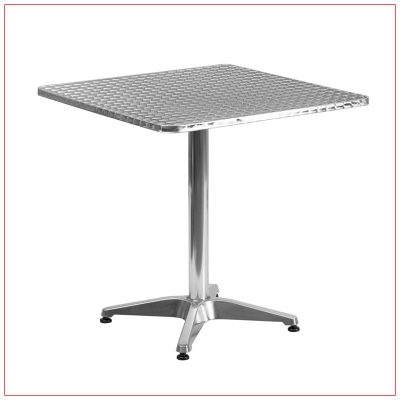 Dylan Cafe Table - Square Stainless Steel - LV Exhibit Rentals in Las Vegas