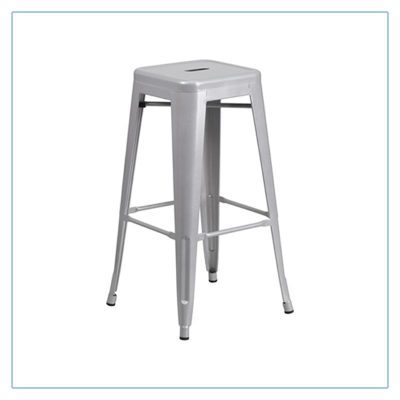 Eli Backless Bar Stools - Silver - Trade Show Furniture Rentals from LV Exhibit Rentals in Las Vegas