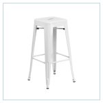 Eli Backless Bar Stools - White - Trade Show Furniture Rentals from LV Exhibit Rentals in Las Vegas