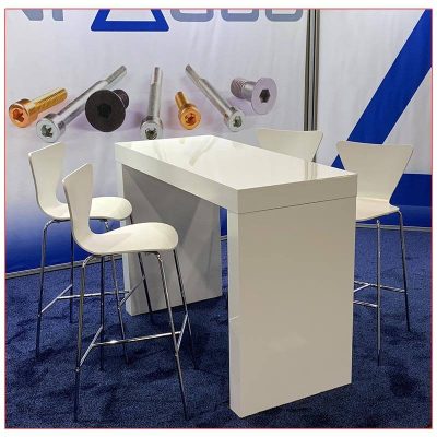 Format Bar Table with White Tendy Bar Stools - LV Exhibit Rentals in Las Vegas