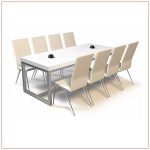 Jolt Pyramid Cafe Table in White with Chrome Base - LV Exhibit Rentals in Las Vegas