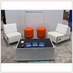 Jolt USB Armless Lounge Chairs with Jolt Sobro Coffee Table - White - LV Exhibit Rentals in Las Vegas