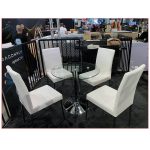 Talia Cafe Table 32in Round Glass Top - LV Exhibit Rentals in Las Vegas