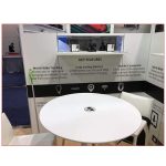 20x20 Trade Show Booth Rental Package 401 - Jolt Charging Bar Table - LV Exhibit Rentals in Las Vegas