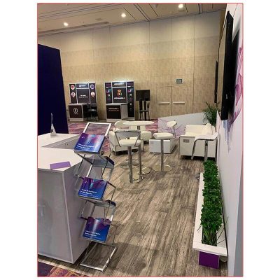 20x20 Trade Show Booth Rental Package 402 - Reception Side View - LV Exhibit Rentals in Las Vegas